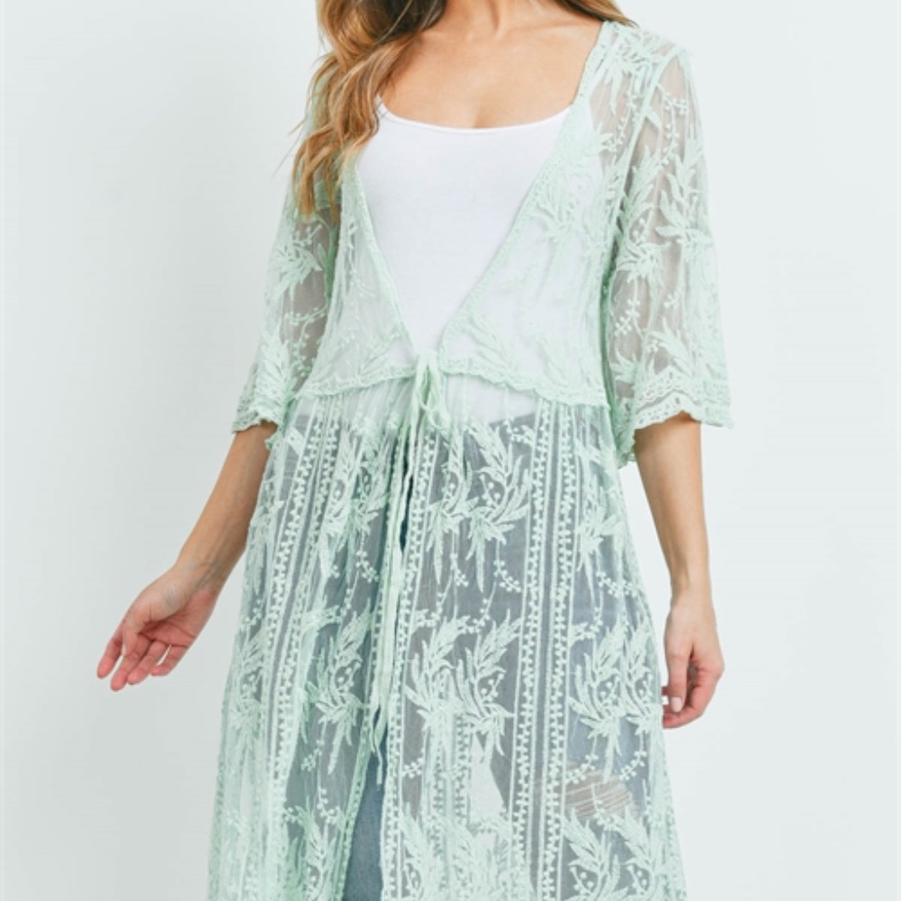#12 Mint Lace cardigan/ Kimono - Picture 6 of 11
